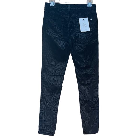 Ted Baker London Dehbra Zebra Printed Skinny Jeans Black Velvet 28 x 28 NEW - Picture 5 of 12